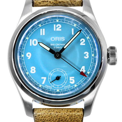 Oris Big Crown Pointer Date Lederarmband Blaues Zifferblatt Automatik 01-473-7786-4065-07-5-19-22FC Herrenuhr