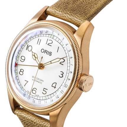 Oris Big Crown Father Time Limited Edition weißes Zifferblatt Automatik 01-754-7741-3161-Set Herrenuhr mit zusätzlichem Armband