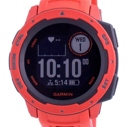 Garmin Instict Flame Red Outdoor-Fitness-GPS mit rotem Band 010-02064-02 Multisport-Uhr