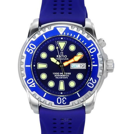 Ratio FreeDiver Version 02 Helium Safe 1000M Saphir Automatik Blaues Zifferblatt 1068HA90-34VA-BLU-V02 Herrenuhr