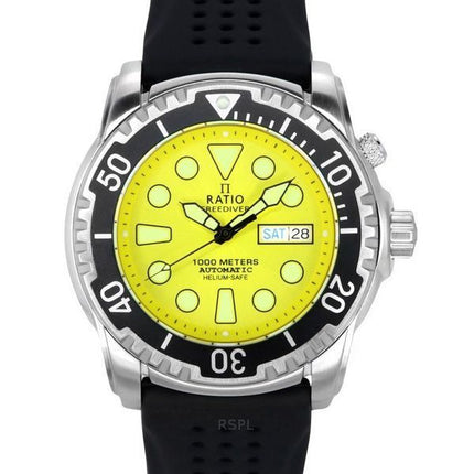 Ratio FreeDiver Version 03 Helium Safe 1000M Automatik Gelbes Zifferblatt 1068HA90-34VA-YLW-V03 Herrenuhr