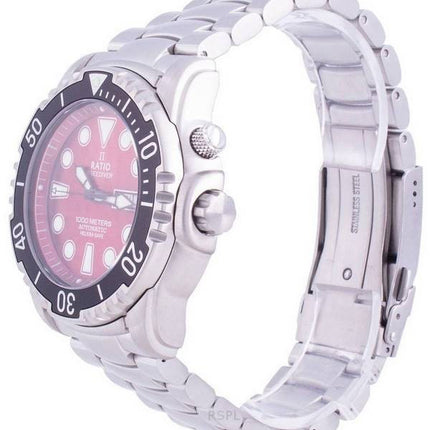 Verhältnis Free Diver Helium-Safe 1000M Saphir Automatik 1068HA96-34VA-RED Herrenuhr