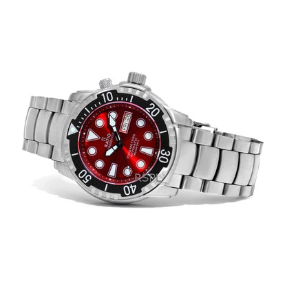 Verhältnis Free Diver Helium-Safe 1000M Saphir Automatik 1068HA96-34VA-RED Herrenuhr