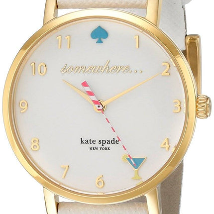Kate Spade New York Metro Quarz weiß emaillierten Zifferblatt 1YRU0765 Damenuhr