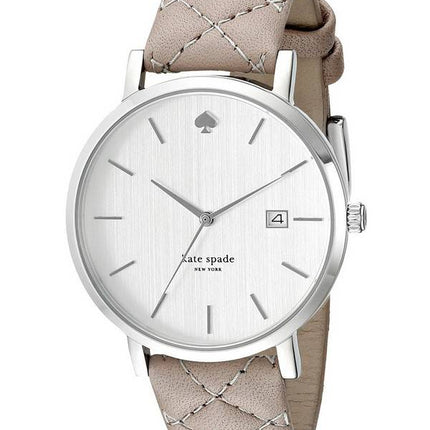 Kate Spade New York Metro Quarz Zifferblatt Silber Leder Strap 1YRU0846 Damenuhr