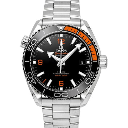 Omega Seamaster Planet Ocean Edelstahl schwarzes Zifferblatt automatische Taucheruhr 215.30.44.21.01.002 600M Herrenuhr