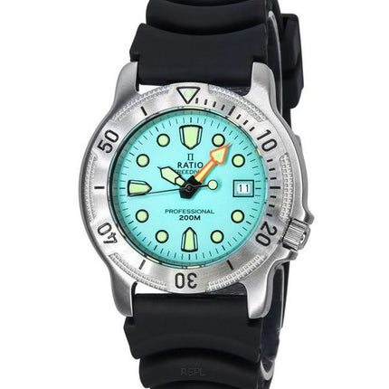 Ratio FreeDiver Professional Saphir-Eisblaues Zifferblatt Quarz 22AD202-IBLU 200M Herrenuhr