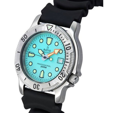Ratio FreeDiver Professional Saphir-Eisblaues Zifferblatt Quarz 22AD202-IBLU 200M Herrenuhr