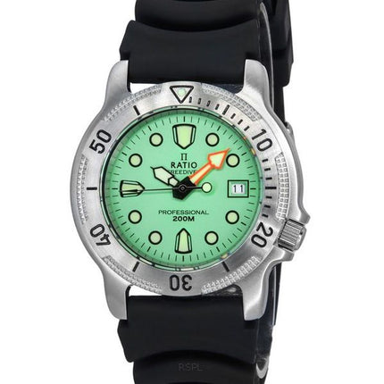 Ratio FreeDiver Professional Saphir Mintgrünes Zifferblatt Quarz 22AD202-MGRN 200M Herrenuhr