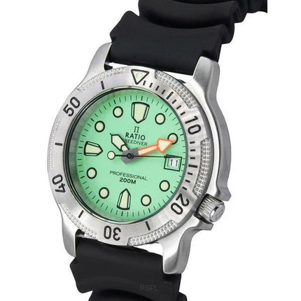 Ratio FreeDiver Professional Saphir Mintgrünes Zifferblatt Quarz 22AD202-MGRN 200M Herrenuhr