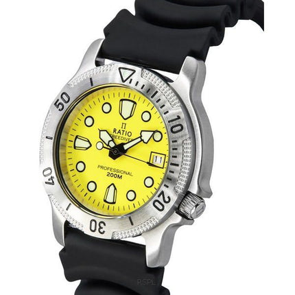 Ratio FreeDiver Professional Saphir-Gelb-Zifferblatt Quarz 22AD202-YLW 200M Herrenuhr