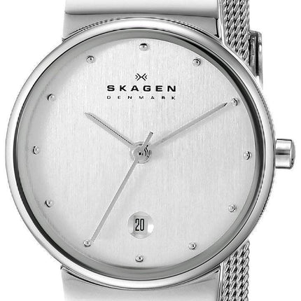 Skagen Silber Ton Mesh Bracelet 355SSS1 Damenuhr