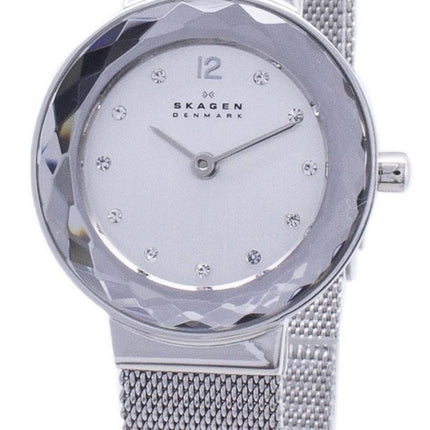 Skagen Leonora Quarz Stahlnetz Kristalle 456SSS Damenuhr