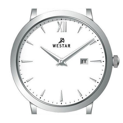 Westar Profile Lederarmband, weißes Zifferblatt, Quarz 50214STN101 Herrenuhr
