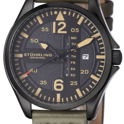 Stuhrling Original Flieger Quarz Tag und Datum 699.03 Herren Uhr