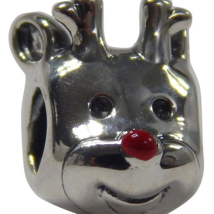 PANDORA 791781EN39 Rentier Silber Charm Mit Rotem Emaille Damen