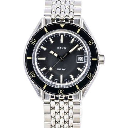 Doxa SUB 200 Sharkhunter Edelstahl Schwarzes Zifferblatt Automatik Taucheruhr 799.10.101.10 200M Herrenuhr