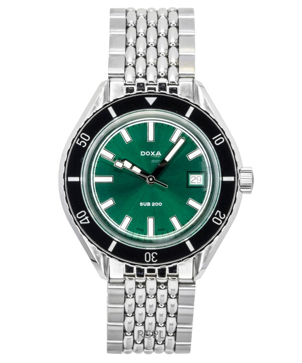Doxa SUB 200 Sea Emerald Stainless Steel Green Dial Automatic Diver's 799.10.131.10 200M Men's Watch With Extra Strap