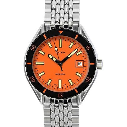 Doxa SUB 200 Professional Edelstahl orangefarbenes Zifferblatt Automatik-Taucheruhr 799.10.351.10 200M Herrenuhr mit zusätzlichem Armband