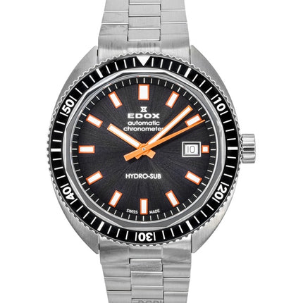 Edox Hydro-Sub Edelstahl graues Zifferblatt automatische Taucheruhr 801283NMGINO 300M Herrenuhr