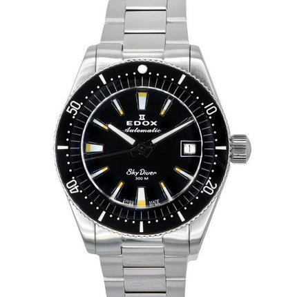 Edox Skydiver 38 Date Edelstahl schwarzes Zifferblatt automatische Taucheruhr 801313NMNIB 300M Swiss Made Herrenuhr