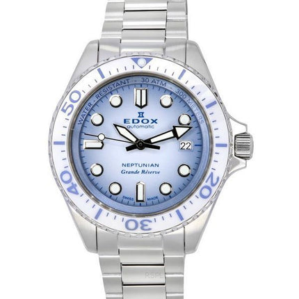 Edox Neptunian Grande Reserve Date Automatik-Taucheruhr 80801 3BBUM BUCDN 300M mit blauem Zifferblatt