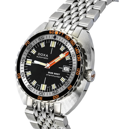 Doxa SUB 300T Sharkhunter Edelstahl schwarzes Zifferblatt automatische Taucheruhr 840.10.101.10 1200M Herrenuhr mit zusätzlichem Armband