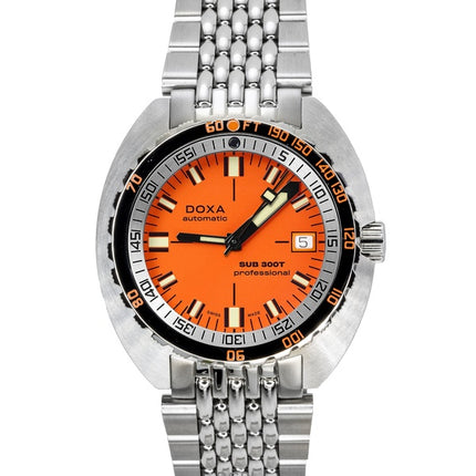 Doxa SUB 300T Aristera Professional Automatik-Taucheruhr mit orangefarbenem Zifferblatt, 840.10.351.10, 1200 m, Herrenuhr mit zusätzlichem Armband