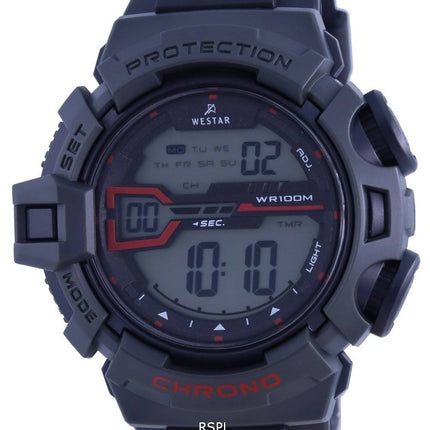 Westar Digital Silikonarmband Quarz 85004 PTN 003 100M Herrenuhr
