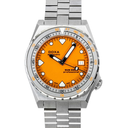 Doxa SUB 600T Professional Automatische Taucheruhr mit orangefarbenem Zifferblatt, 862.10.351.10, 600 m, Herrenuhr mit zusätzlichen Armbändern