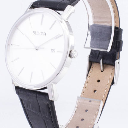 Bulova schwarz Leder 96B104 Herrenuhr