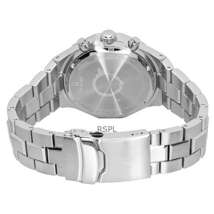 Bulova Octagon Prestige Chronograph Edelstahl Grünes Zifferblatt Quarz 96B409 100M Herrenuhr