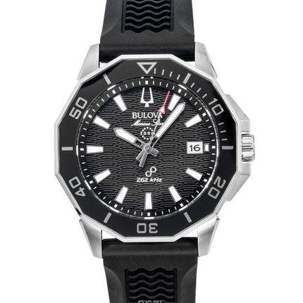 Bulova Marine Star Precisionist Silikonarmband Schwarzes Zifferblatt Quarz Taucheruhr 96B432 200M Herrenuhr