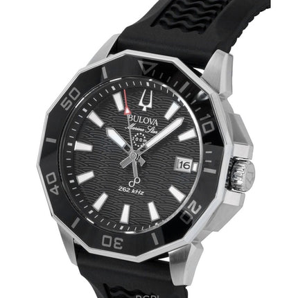 Bulova Marine Star Precisionist Silikonarmband Schwarzes Zifferblatt Quarz Taucheruhr 96B432 200M Herrenuhr