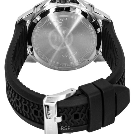 Bulova Marine Star Precisionist Silikonarmband Schwarzes Zifferblatt Quarz Taucheruhr 96B432 200M Herrenuhr