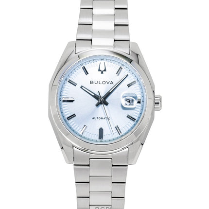 Bulova Surveyor Herrenuhr aus Edelstahl, hellblau, Automatik, Modell 96B469