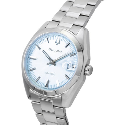 Bulova Surveyor Herrenuhr aus Edelstahl, hellblau, Automatik, Modell 96B469
