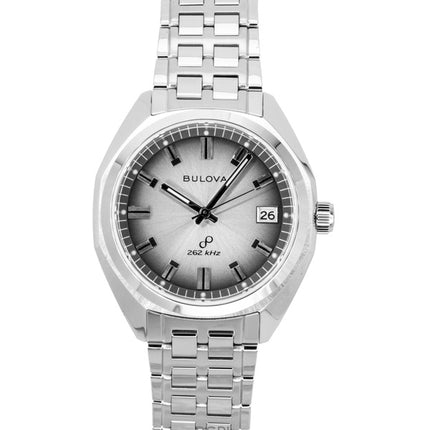 Bulova Jet Star Herrenuhr aus Edelstahl mit grauem Zifferblatt und Quarzwerk (Modell 96B472)
