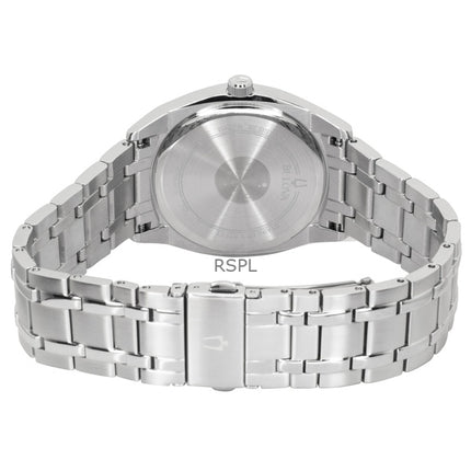 Bulova Surveyor Classic Herrenuhr aus Edelstahl mit blauem Zifferblatt und Quarzwerk (Modell 96C125)