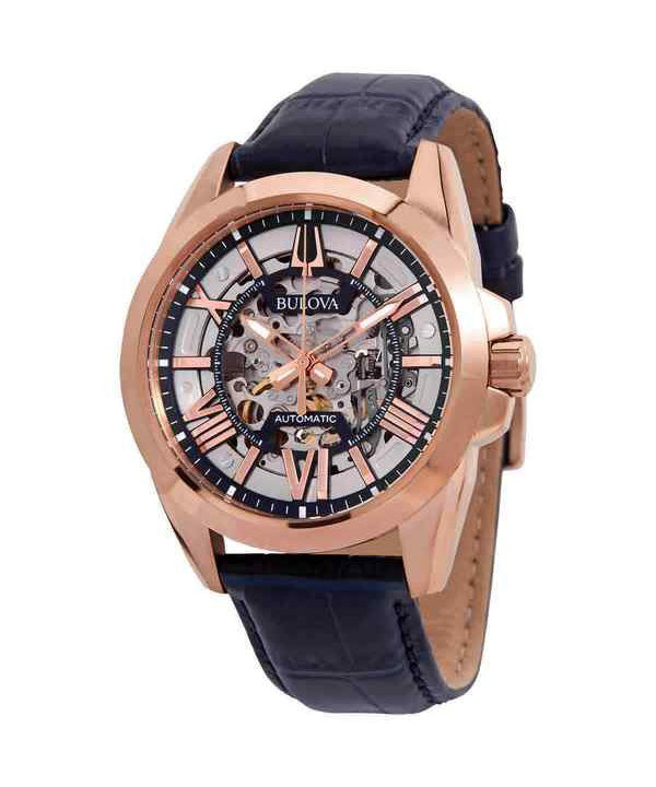 Bulova Sutton Automatic Skeleton Dial 97A161 100M Mens Watch