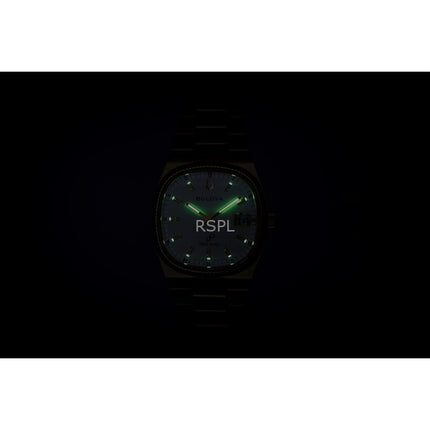 Bulova Super Seville Goldfarbener Edelstahl Weißes Zifferblatt Quarz 97B223 Herrenuhr