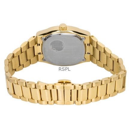 Bulova Super Seville Goldfarbener Edelstahl Weißes Zifferblatt Quarz 97B223 Herrenuhr