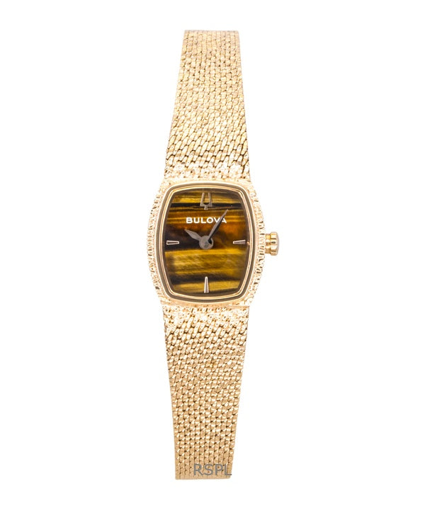 Bulova Goddess Of Time Damenuhr, roségoldfarben, Edelstahl, braunes Zifferblatt, Quarzwerk, 97L185