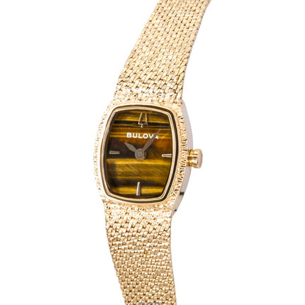 Bulova Goddess Of Time Damenuhr, roségoldfarben, Edelstahl, braunes Zifferblatt, Quarzwerk, 97L185
