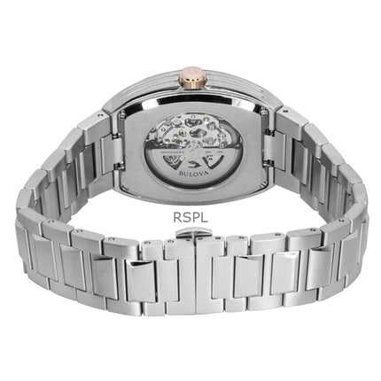 Bulova Maquina Edelstahl Blaues Zifferblatt Automatik 98A319 Herrenuhr