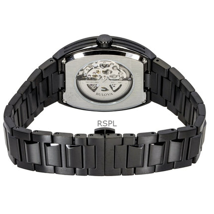 Bulova Maquina Herrenuhr aus Edelstahl, mehrfarbig, halbskelettiertes Zifferblatt, Automatik, Modell 98A320