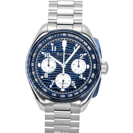 Bulova Lunar Pilot Timascus Chronograph 150th Anniversary Limited Edition Blue Dial Quartz 98A329 Herrenuhr