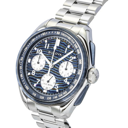 Bulova Lunar Pilot Timascus Chronograph 150th Anniversary Limited Edition Blue Dial Quartz 98A329 Herrenuhr