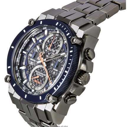 Bulova Icon Precisionist Chronograph Edelstahl Graues Zifferblatt Quarz Taucheruhr 98B343 300M Herrenuhr
