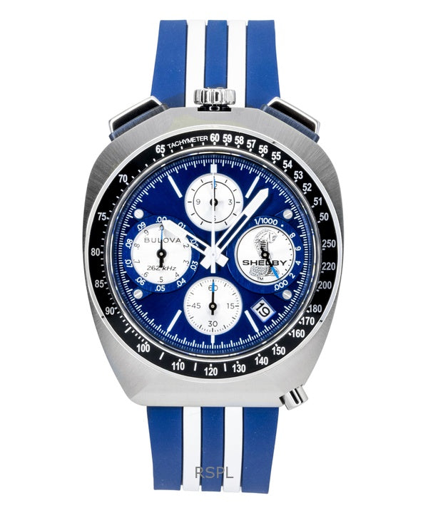 Bulova Shelby Racer Chronograph 150th Anniversary Limited Edition Blaues Zifferblatt Quarz 98B452 Herrenuhr